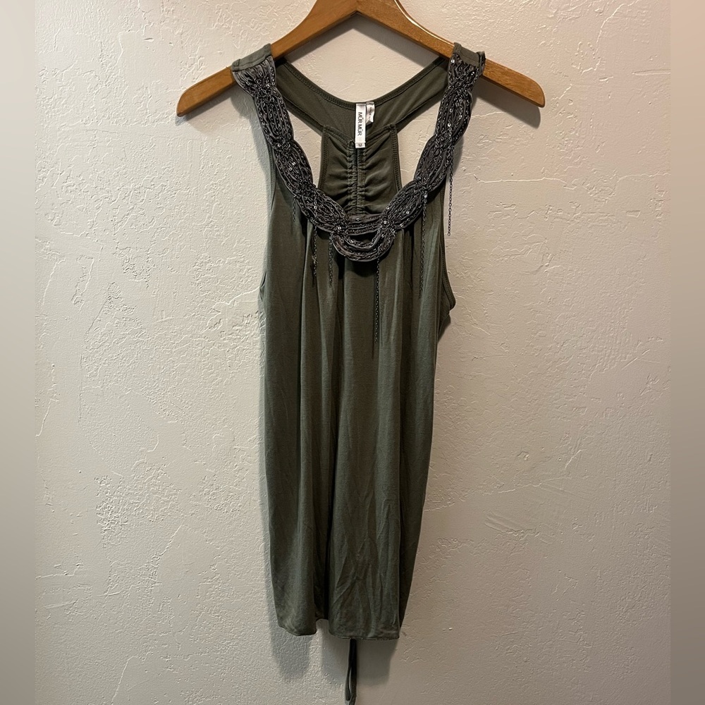 Olive Green Sleeveless Top